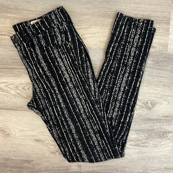 Rag & Bone Black & White Print Skinny Stretch Zip Front Leggings/Jeans Size 26 - Picture 5 of 14